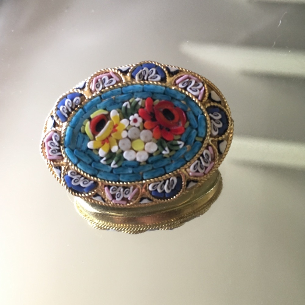 Vintage Italian Micro Mosaic Brooch
